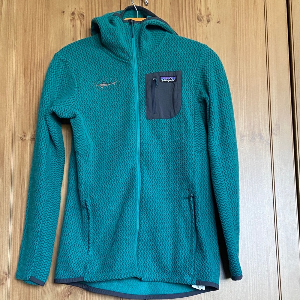 Patagonia R1 Air Teal Hooded Sweatshirt Dogfish Head
